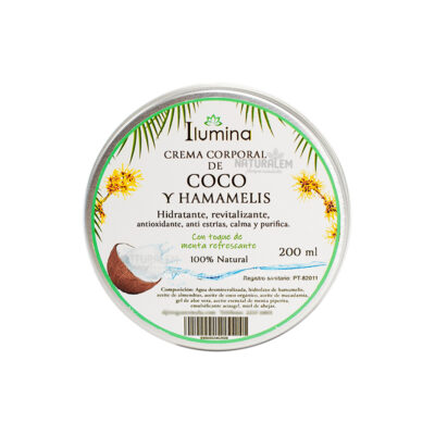 Crema Facial y Corporal Natural Ilumina Menta, Coco y Hamamelis