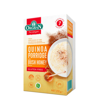 Orgran Quinoa Porridge Miel del Bosque – Sin Gluten, 7 Sobres