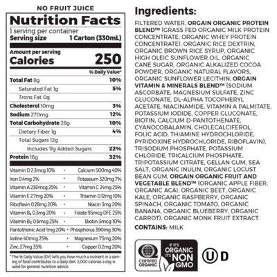 Batido Orgain Organic Nutrition 330ml