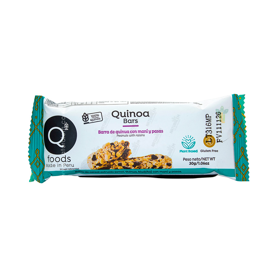 Barritas de quinoa QFoods 20g sabores surtidos snack sin gluten