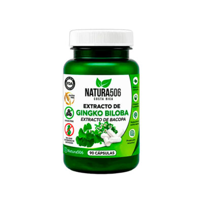 Ginkgo biloba y bacopa Natura506 90 capsulas suplemento memoria y circulacion cerebral