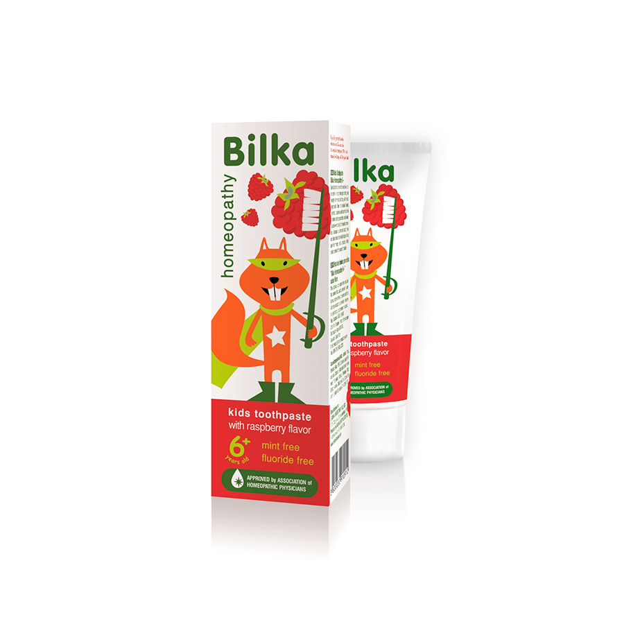Pasta dental infantil Bilka Dent frambuesa 6 anos 50ml sin fluor